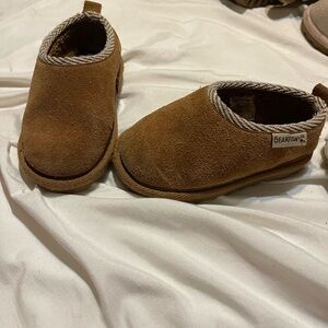 BearPaw Kids Tan Suede Slippers